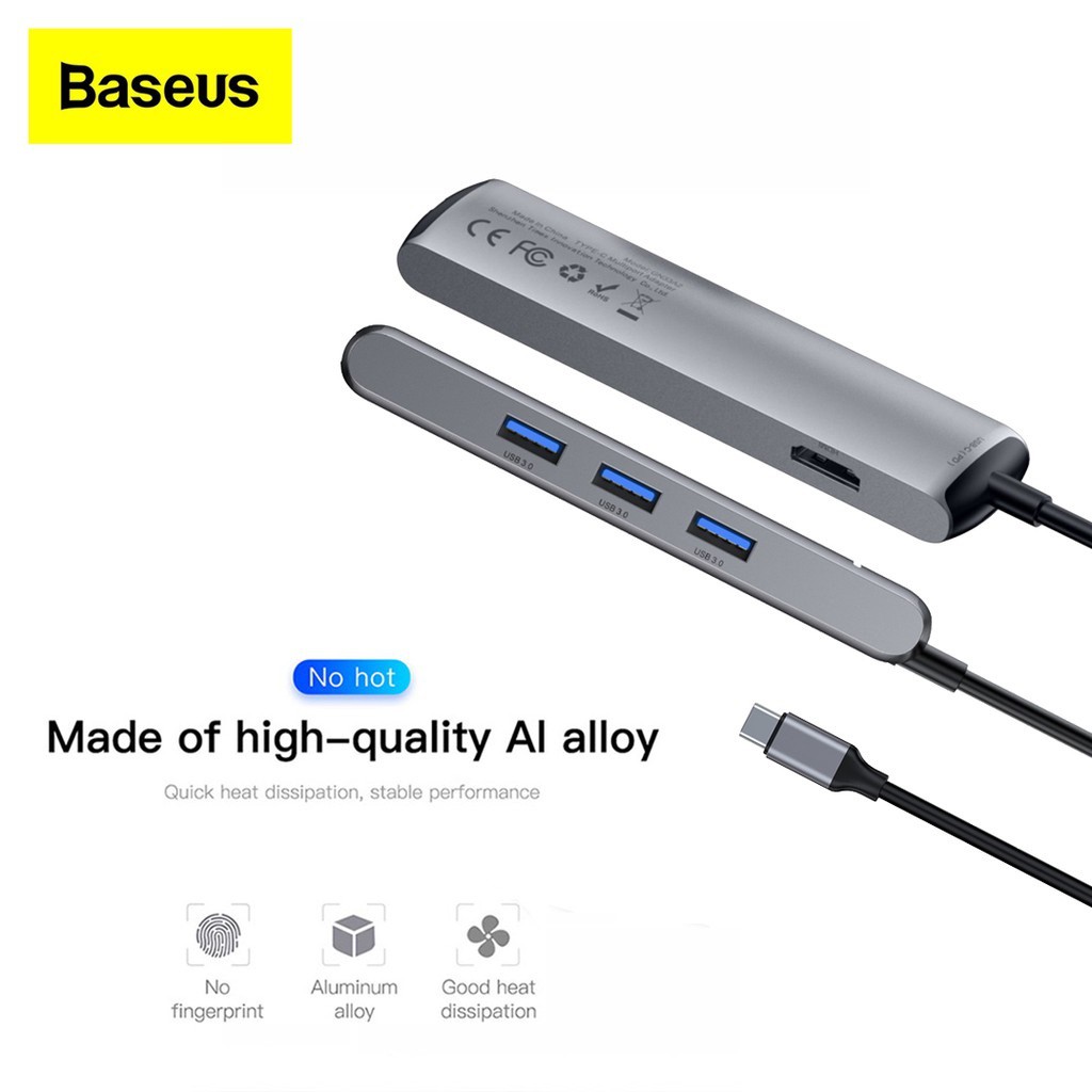 BASEUS ORIGINAL Mechanical Eye 6 in 1 HUB Type C USB Docking Station Adapter Adaptor Laptop Macbook