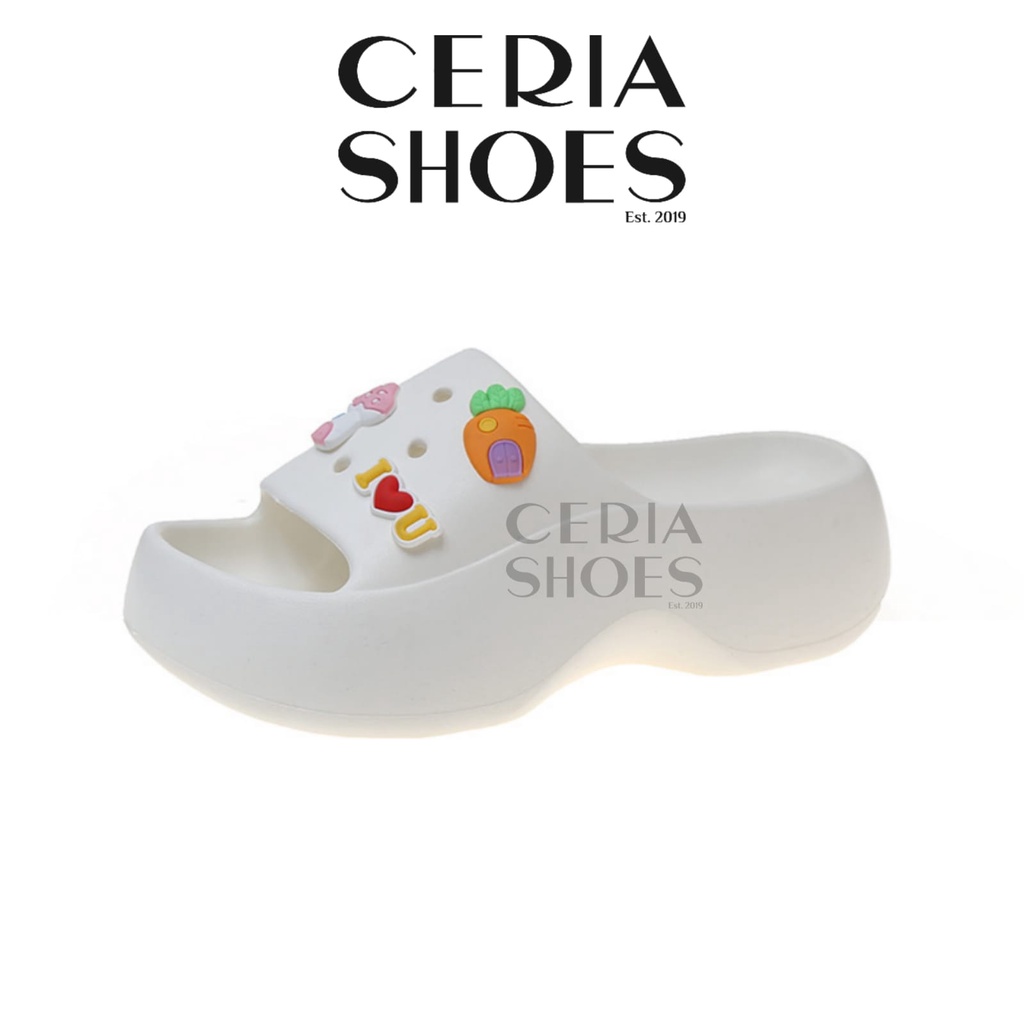 Balance EVA Sandal Slop Wanita Wedges Import Tebal 5 Cm SOU Jabbitz Bahan Spons Super Ringan Empuk Elastis Non-Slip Sole