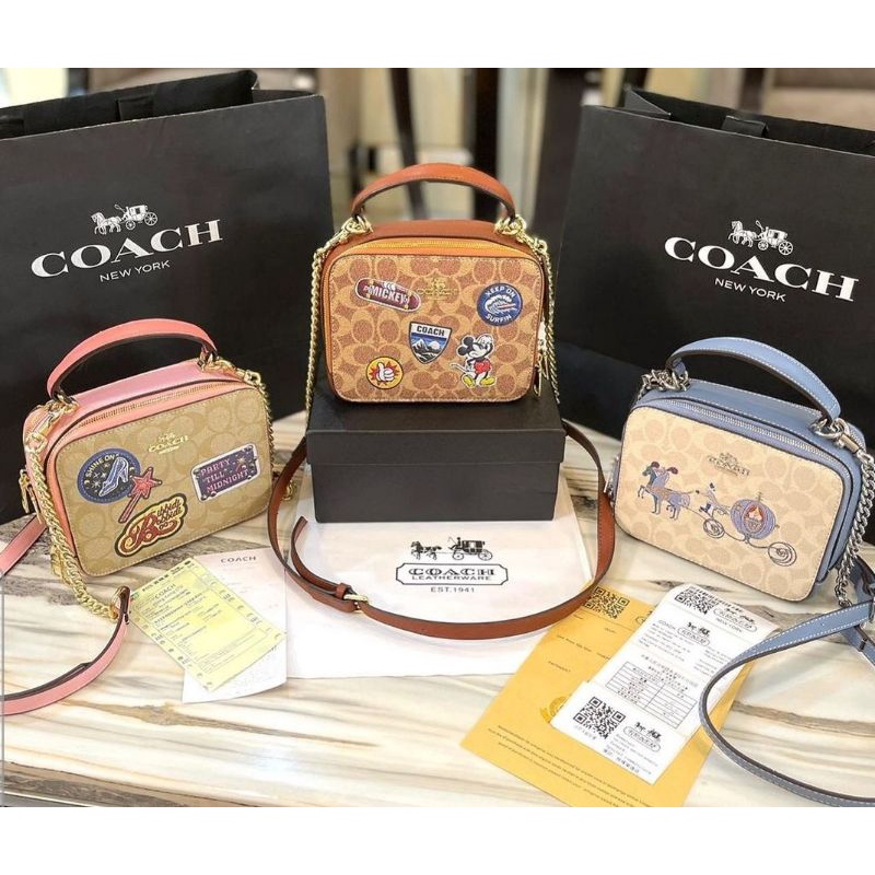 Coach X Disney Crossbody box in signature canvas