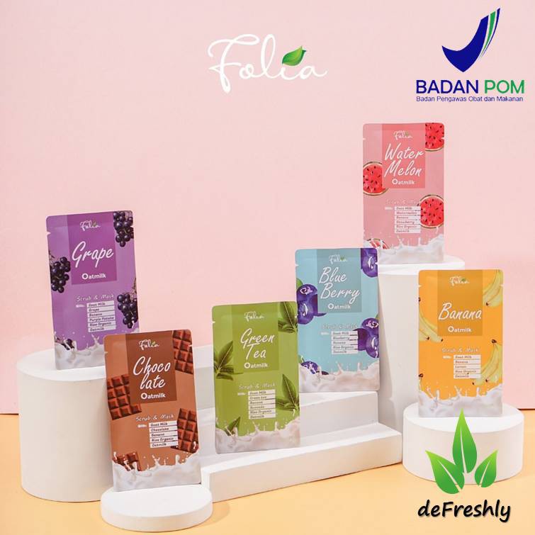 [BPOM] Masker Folia | Folia Peel Off / Oatmilk Scrub / Clay / Organic Mask - Masker Organik