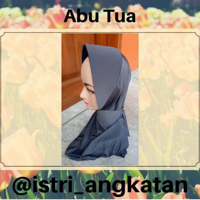 Jilbab Abu Tua Polos Tali