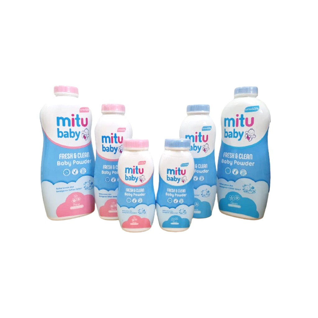 Mitu Baby Powder Fresh &amp; Clean Pink / Biru