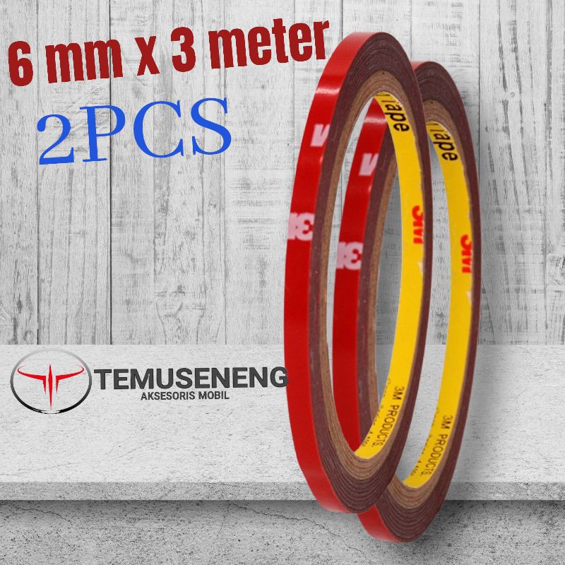 2Pcs 6Mm Doubletape Dobletape Dobeltape Dobel Tape Selotip Plester