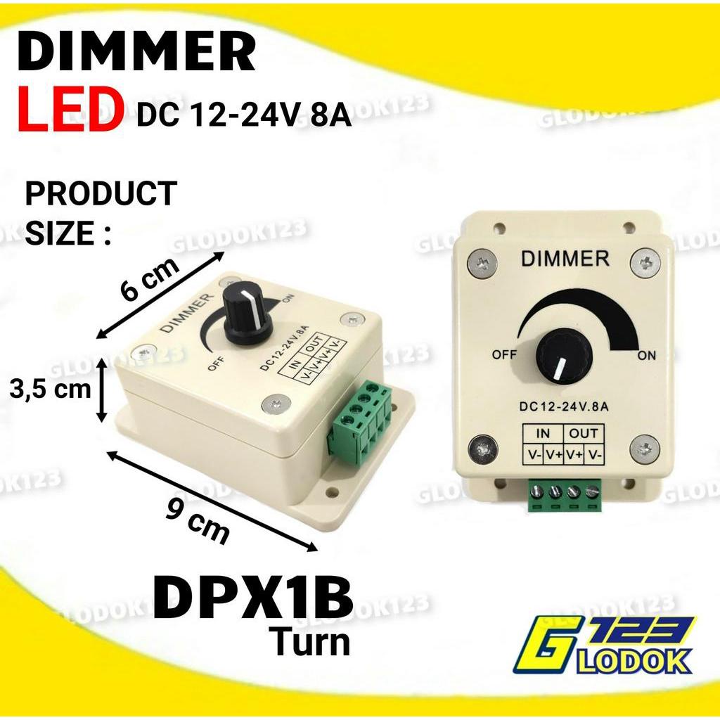 Dimmer Switch Lampu LED Strip Turn Touch DC 12V 24V 8A Peredup