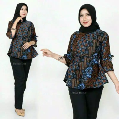 Baju Batik Wanita Modern Monalisa Genes M,l,xl Asli Pekalongan