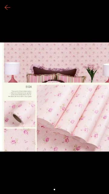 WALLPAPER DINDING MOTIF BUNGA PINK KECIL 10m x 45cm