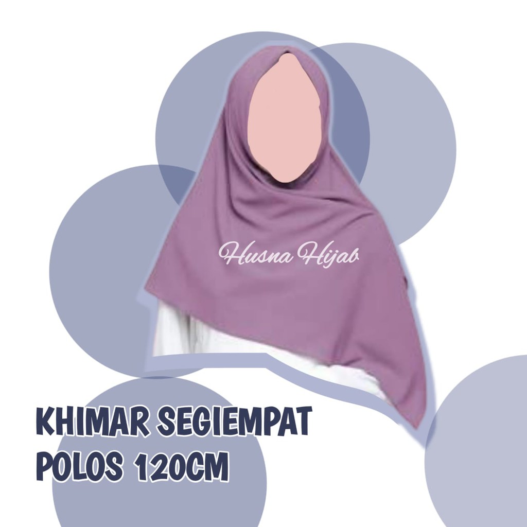 [BRAND HUSNA HIJAB] Khimar Segi Empat Wolfis 120cm / Kerudung Segi Empat Polos