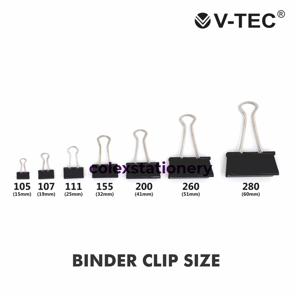 Penjepit Kertas / Binder Clip Ukuran No 107 Isi 12 Pcs Vtec (1 Pack)