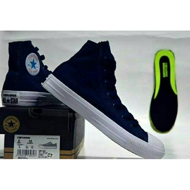 Sepatu Converse CT Navy Biru Dongker Sneakers Casual Sekolah Formal Kado Hadiah Ultah Pria Wanita