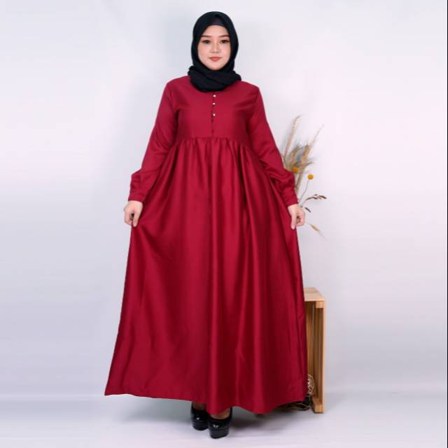 Gamis Afifah Maxi kancing mutiara / Gamis Terrmurah / Dress Muslim / Maxi Dress Muslim