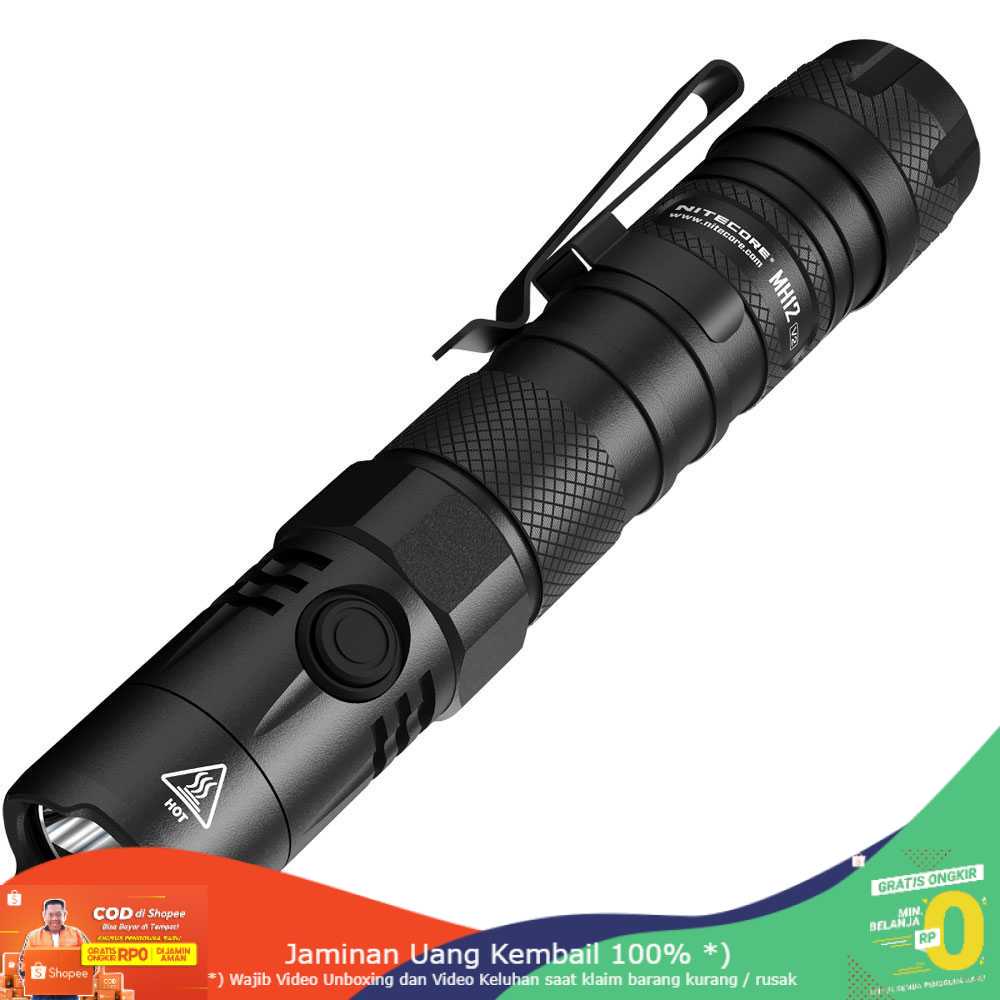 (BISA COD) RVOSTR NITECORE MH12 V2 Senter LED CREE XP-L2 V6 1200 Lumens