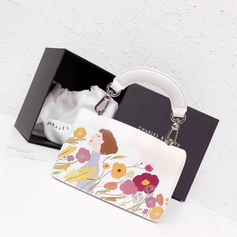 Charles and Keith Van Gogh Mini Bag Tas Selempang Shoulder bag Sling Bag Tas Bahu Tas Wanita Murah T