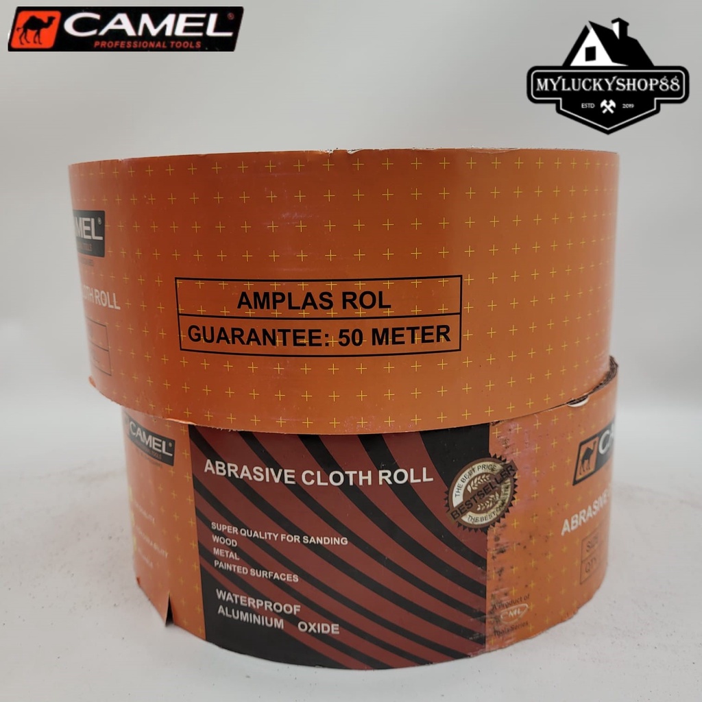 Amplas Roll 4&quot; x 50M Camel Rol Grit 60 80 100 120 150 180 240 320 400