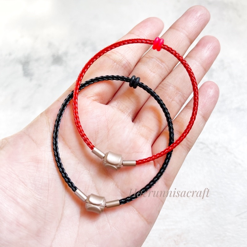 Gelang Kawat 2,5mm Waterproof Bracelet Anti Air Pengait Bakar Free 2 Karet Stopper