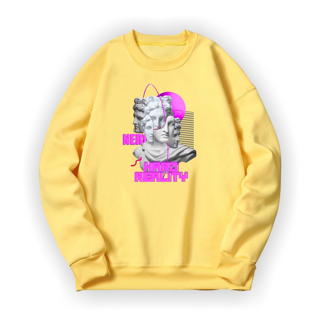 Statue Hard Reality  Crewneck || Statue Hard Reality Basic Sweater Sz M - XL ( Pria &amp; Wanita )