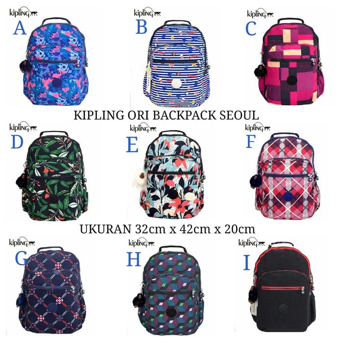 TAS RANSEL KIPLING SEOUL BACKPACK GRADE ORI