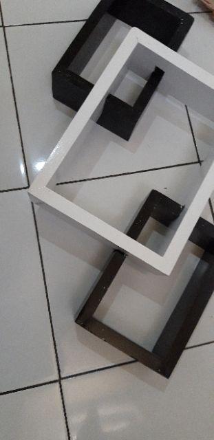 [bayar Di Tempat]rak Dinding Set Sambung 3 New Floating Shelves Lebar 10cm Sudut Bunga Dapur