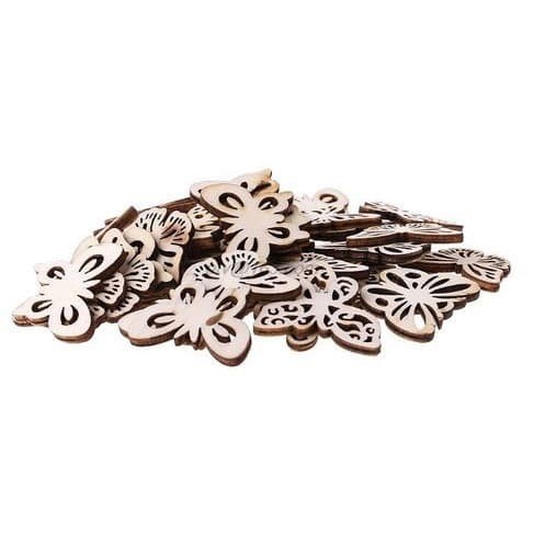 Wooden Embellishments - Hollow Butterfly Shape (20pcs)