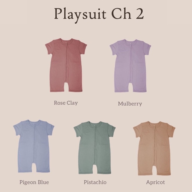 Cotton Cub Playsuit - Baju Tidur Bayi Chic Boho Colors - Jumper Baby Bodysuit Play Suit Simple Anak