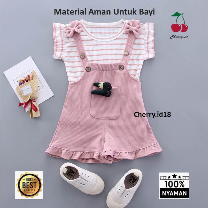 (0Bln-3Thn) COD Setelan Baju Overall Anak Cewek / Baju Overall Anak Cewek / Overall Anak Import JA02