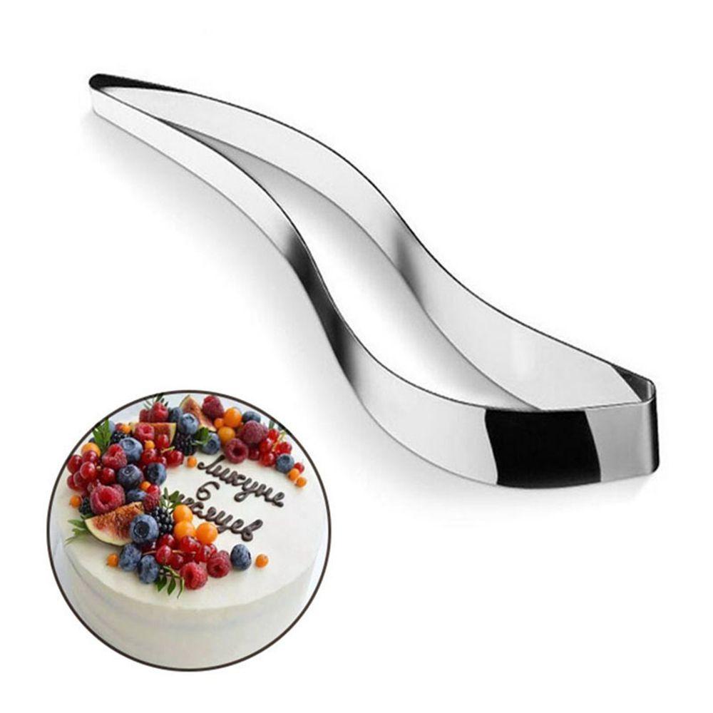 [Elegan] Pemotong Kue Stainless Steel Bentuk Daun Pemotong Kue Serba Dessert Mousse Circle Divide Tool