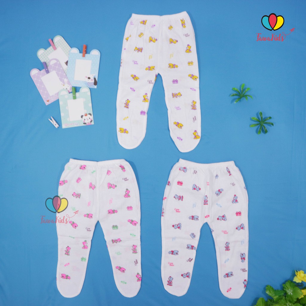 ( ISI 6-12 PC )  Celana Bayi Tutup Kaki 0-3 Bulan / SNI Perlengkapan Baju Bayi New Born Celana Panjang Baby Pants Laki Perempuan Babycinnamon