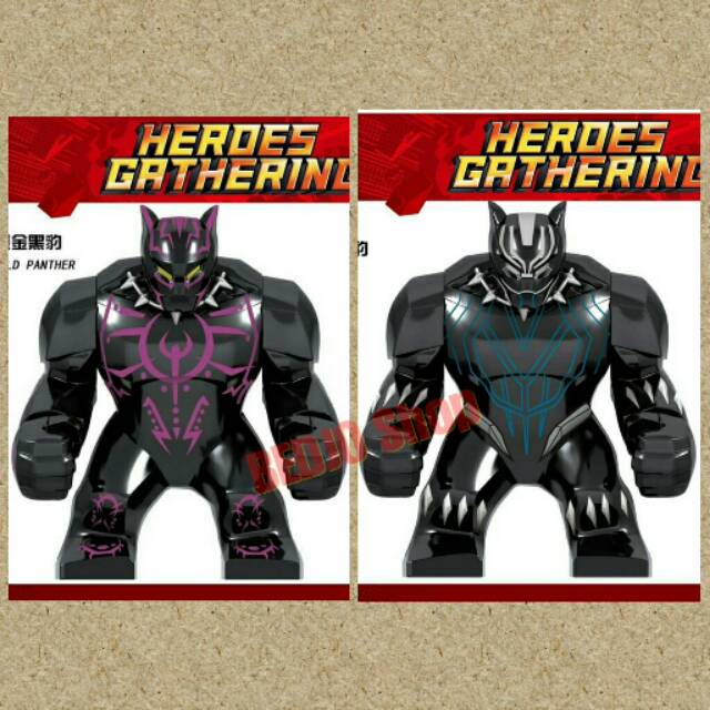 Mainan Lego Big Figure Marvel Black Panther Vibration Gold Panther