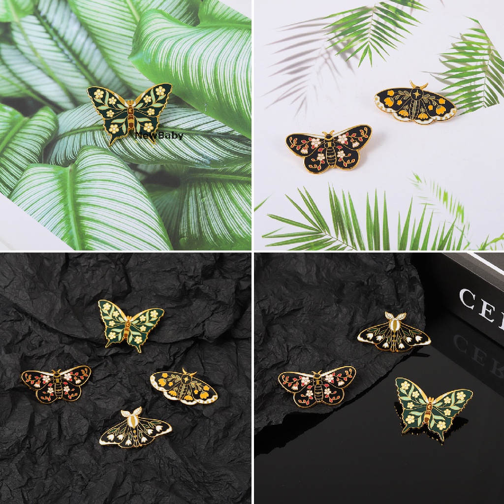 Newbaby 5PCS / Set Bros Butterfly Enamel Untuk Wanita