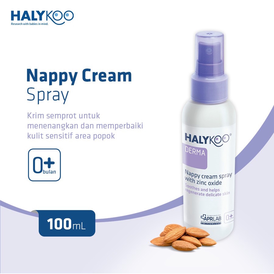 HALYKOO Nappy Cream Spray with Zinc Oxide - 0 Months + 100ml