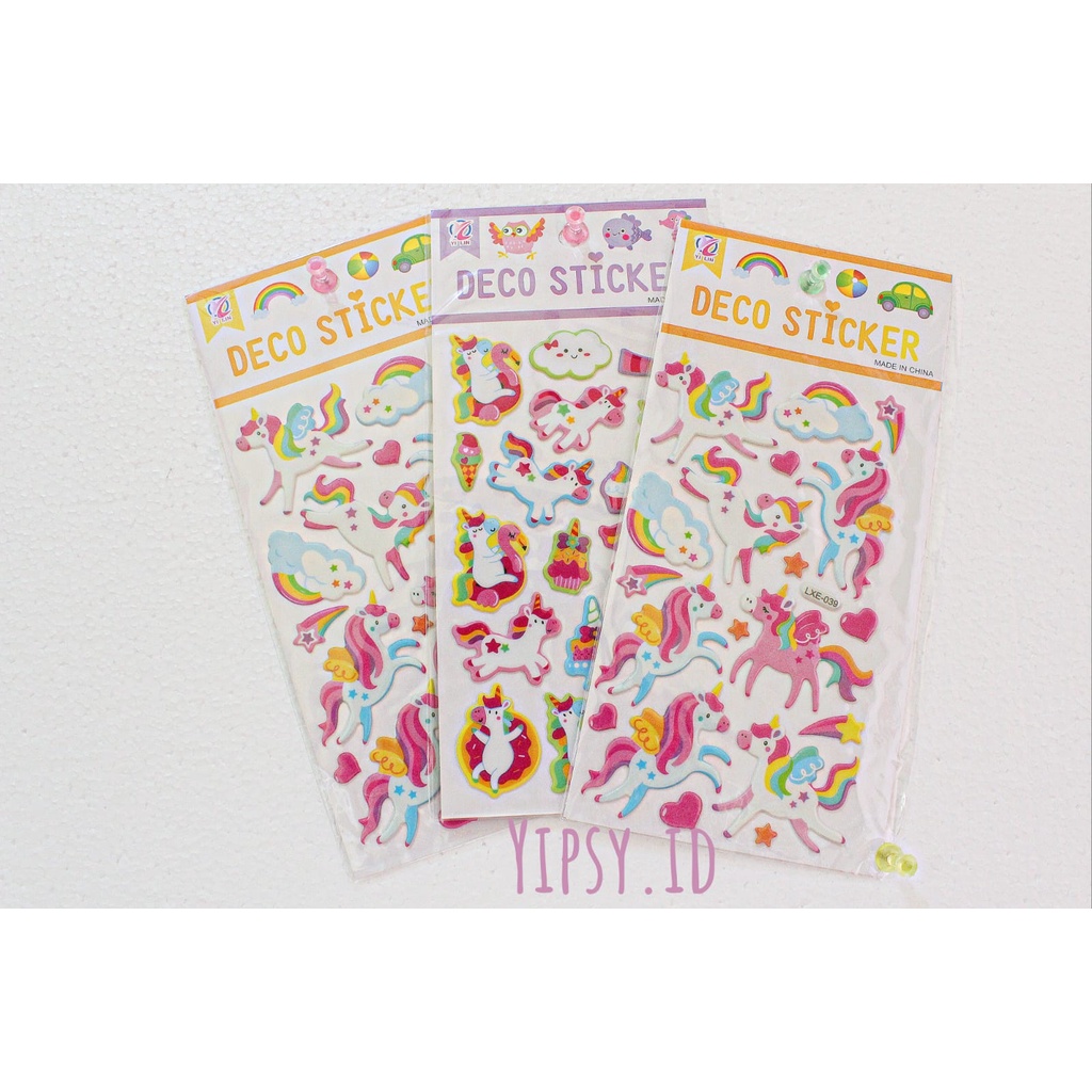 

Stiker Unicorn/Stiker Timbul/ Stiker Anak / Stiker Karakter / Stiker Mainan Anak Perempuan / Stiker Tempel