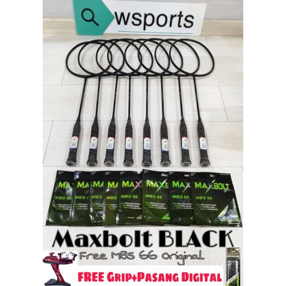 Raket Badminton Maxbolt BLACK 35 LBS Original