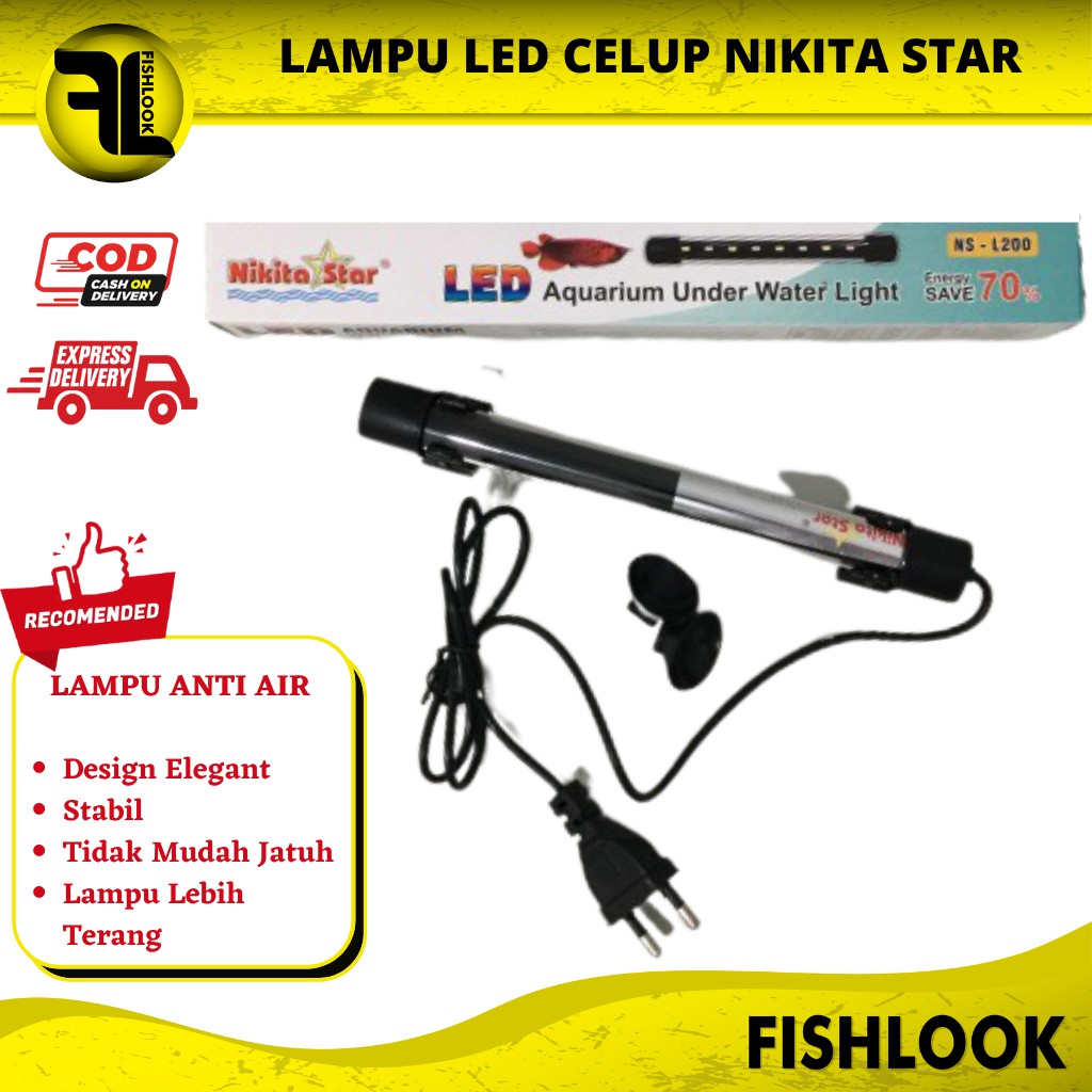 Lampu Celup Led T4 20 30 40 50 60 cm Aquarium Aquascape Akuarium Free Packing Kardus Tebal Terlaris Termurah