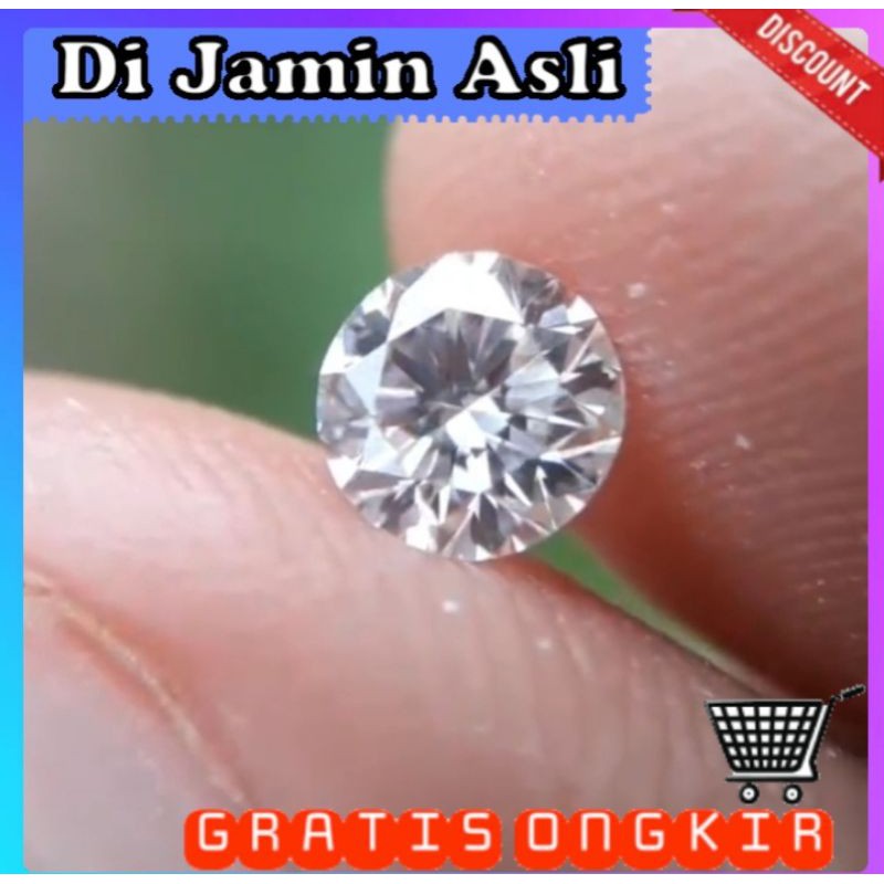natural asli diamond berlian putih bersih kristal bukan batu akik bacan safir ruby cincin emas perak