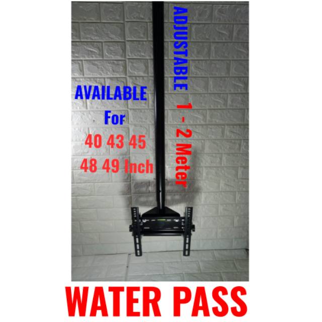 BRACKET TV GANTUNG 50 49 48 45 43 40&quot; Adjustable 2 Meter Water Pass