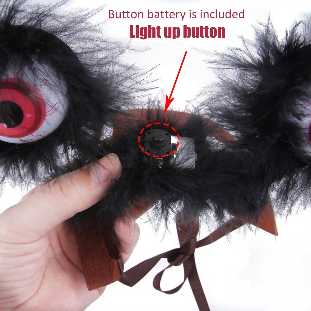 Pet Halloween Hat Cat Headwear Glowing Big Eyes Funny Decorative Jewelry Pet Accessories Pet Supplies Cat