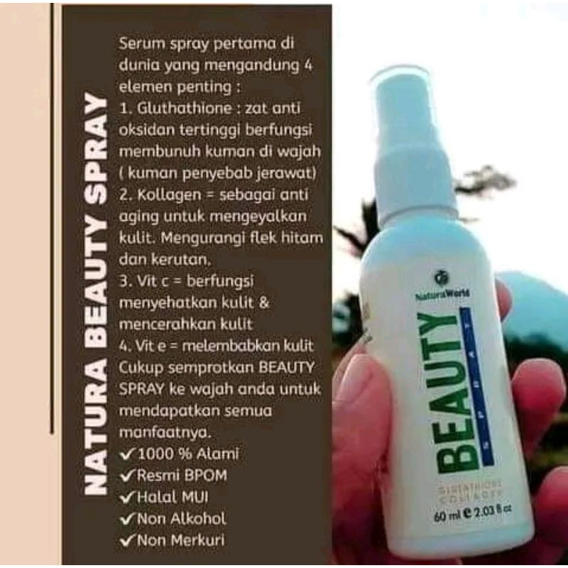 Beauty spray Natura,obat luka,obat cacar,obat jerawat,flek hitam 100%ORI