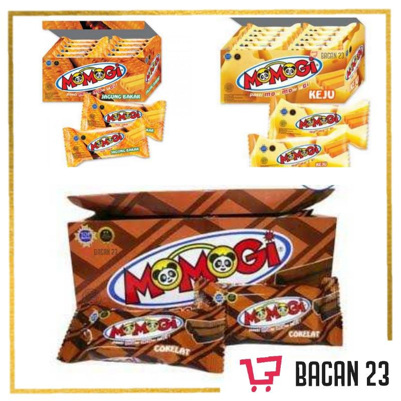 Momogi Box (20pcs x 6gr) - (Cokelat - Jagung Bakar - Keju) / Momogi Stik / Bacan 23 - Bacan23