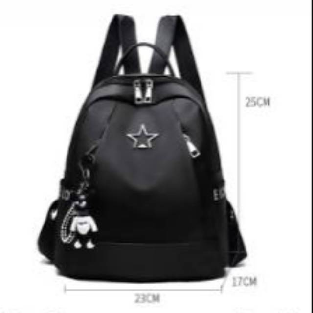 Tas Ransel Import Backpack Hitam Murah Gantungan Kunci Popone Violent Bear Tas Sekolah Murah