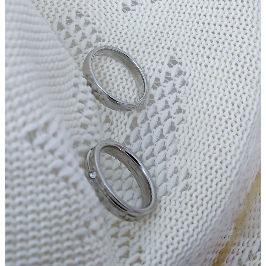 cincin titanium silver titanium anti karat stainless steel