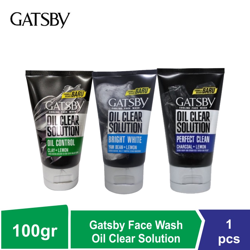 Gatsby Face Cooling Face Wash Oil Clear Solution 100gr - Pembersih Wajah