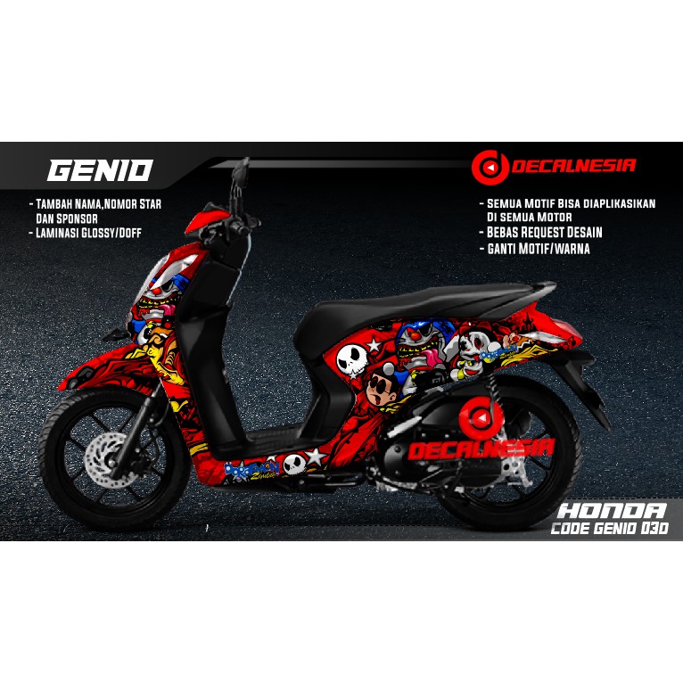 Decal Motor Genio Stiker Genio Decal Genio Full Body Stiker Motor Genio Full Body