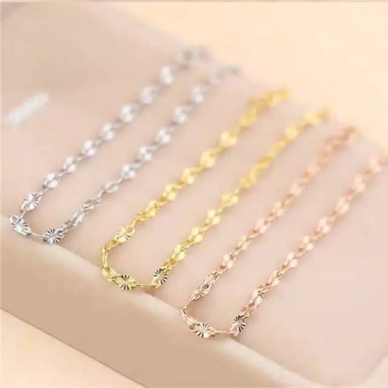 Gelang wanita titanium lapis emas 18k