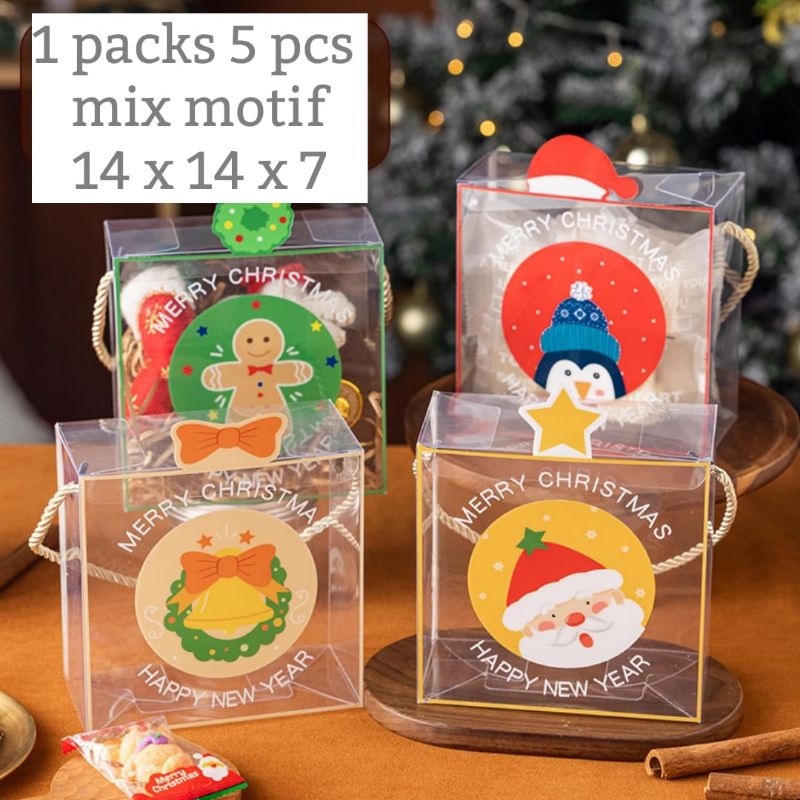 

5pcs MIKA TENTENG NATAL 3D LUCU/BOX MIKA HAMPERS HADIAH NB-M15