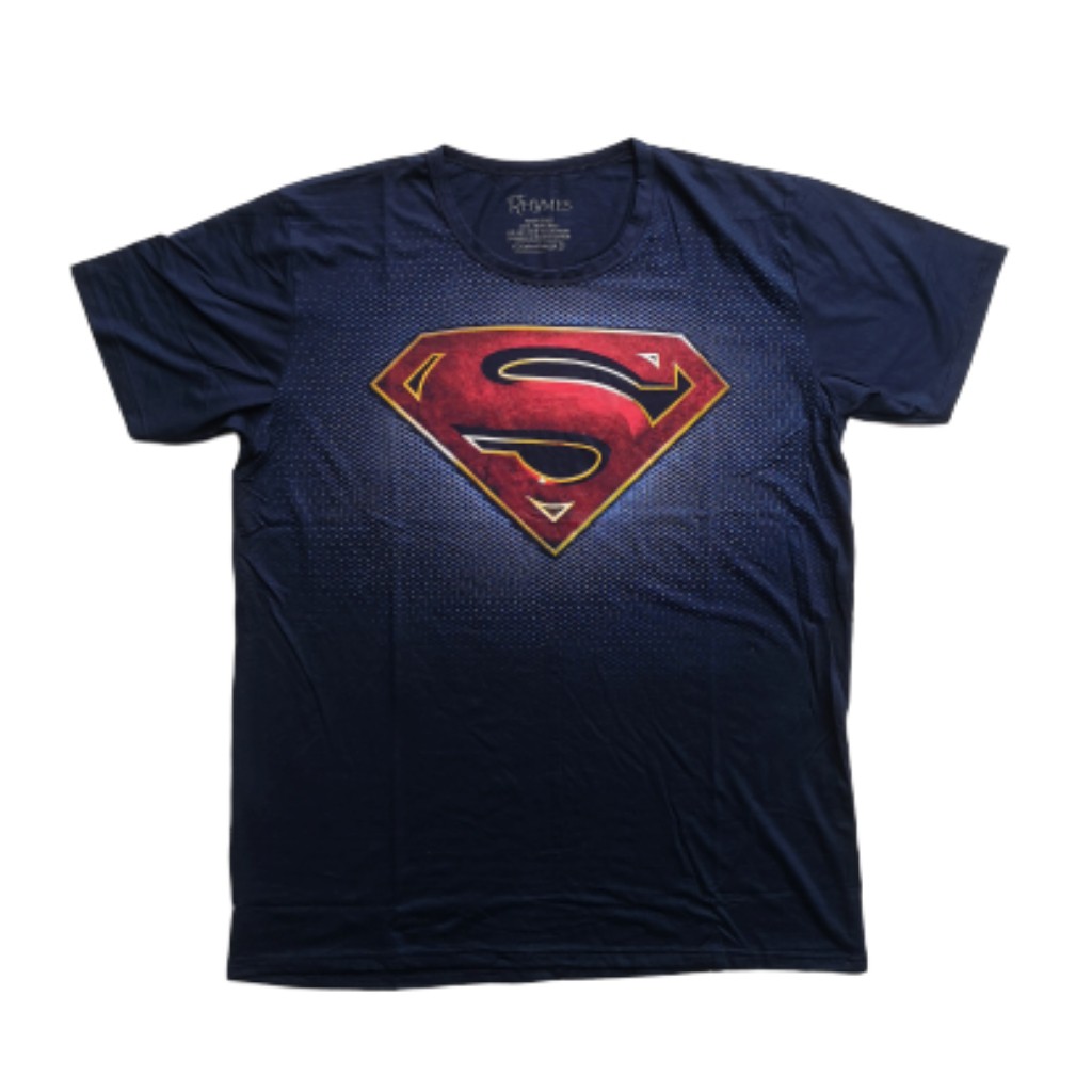 Kaos Superman New Big Sise Baju Superhero Jumbo Atasan Tshirt Rhymes Import Lengan Pendek XXXL