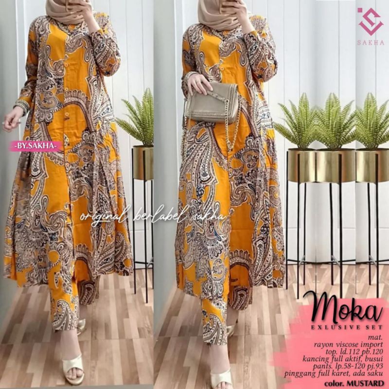 Moka Set Setelan Celana Wanita Modis Casual