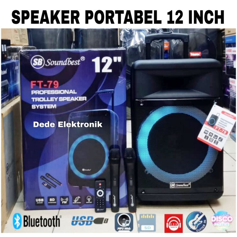 Speaker Portable Soundbest Ft 79 Speaker Portable 12 Inch Original Soundbest