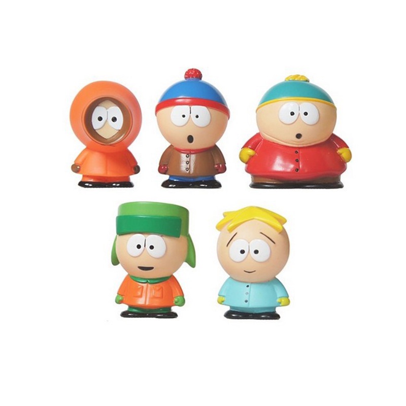 【Ready stock!!!】5Pcs Suit South Park Figures Bad Boys Anime Cartoon Children Toy Car Decoration