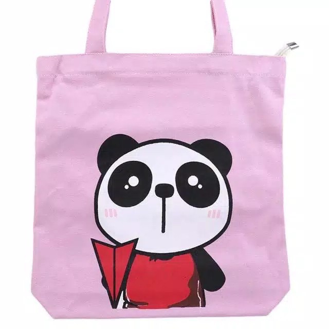 TAS LUCU PANDA - TOTE BAG BERUANG PANDA PESAWAT