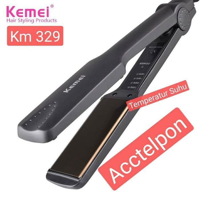 kemei km 329 catokan pelurus rambut kemei profesional temperatur suhu