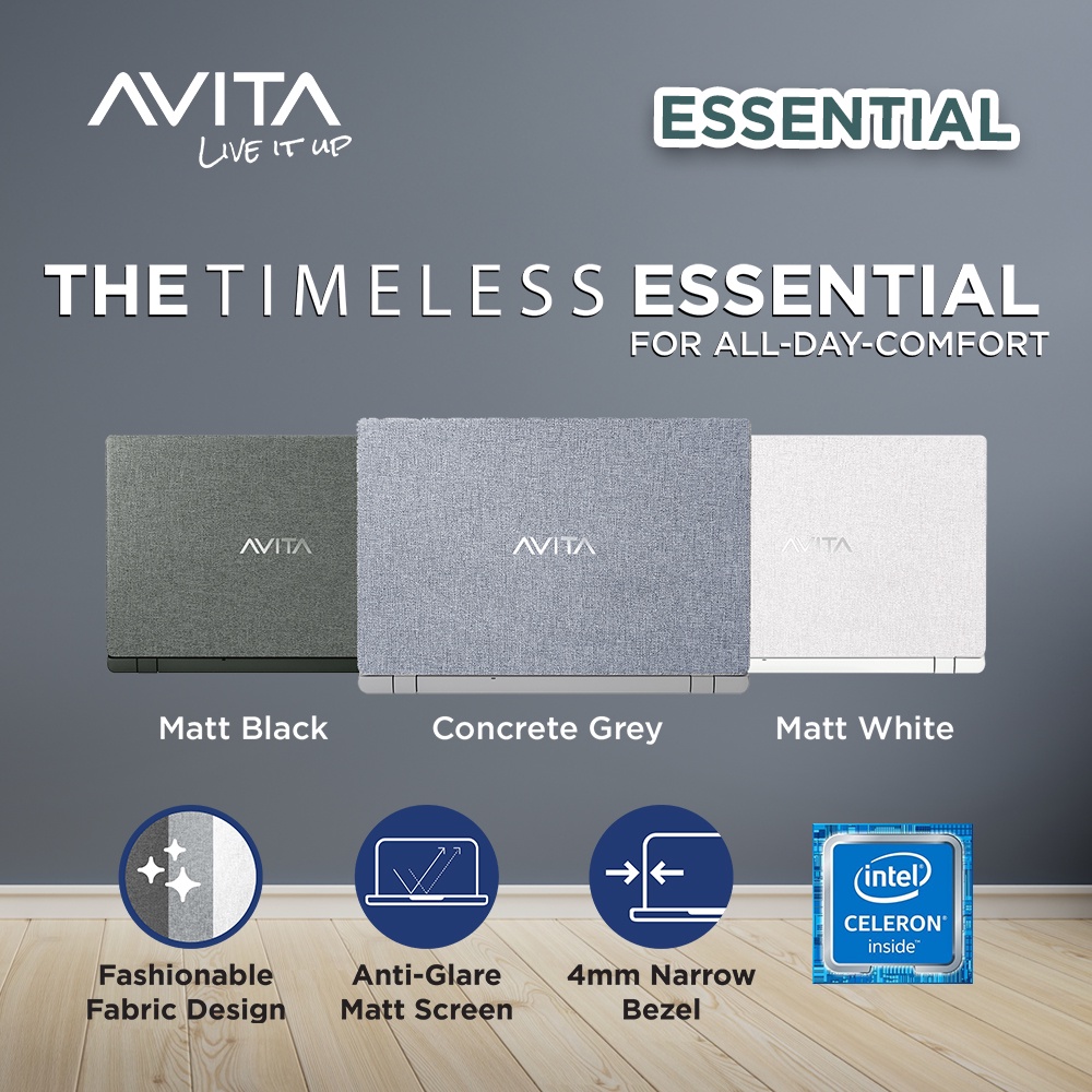 Laptop Murah AVITA ESSENTIAL CELERON N4020 4GB/128GB SSD win10